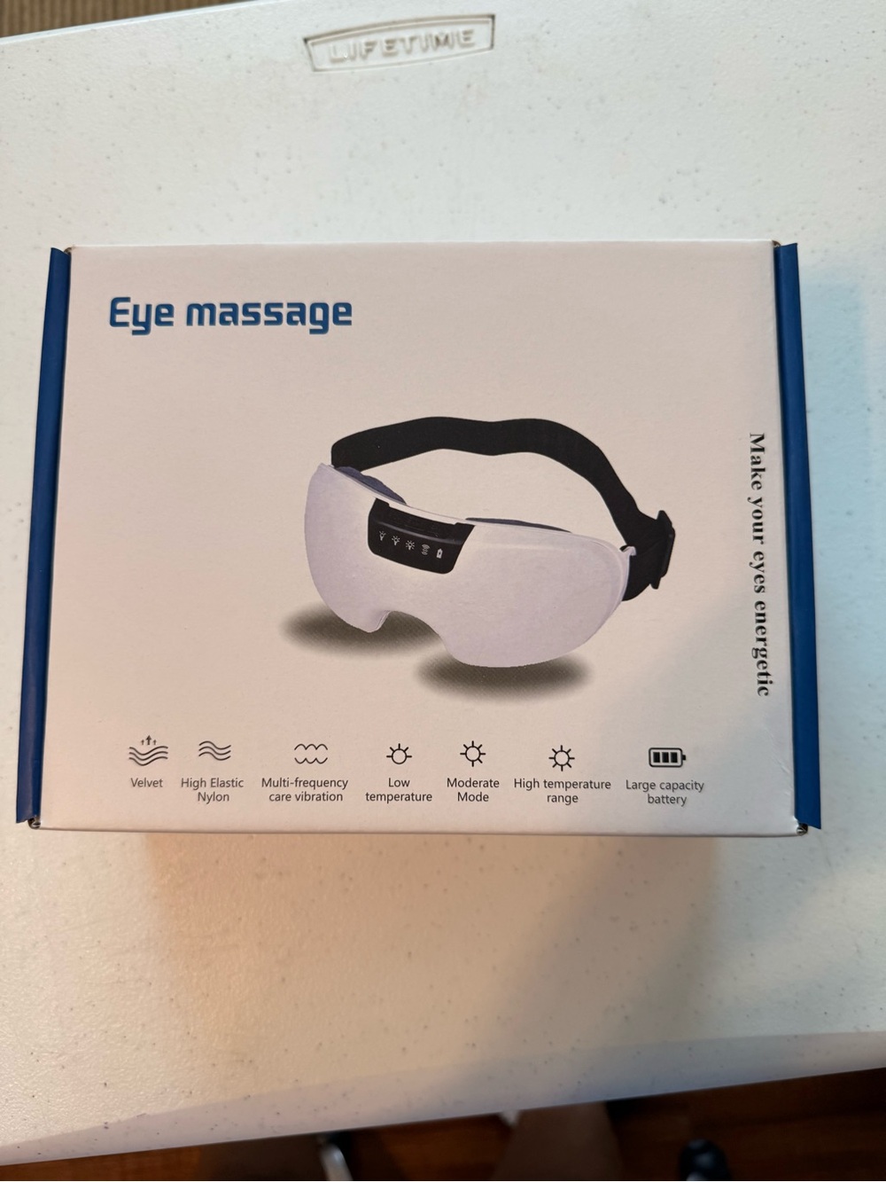 Electric White Eye Massager with Adjustable Strap
